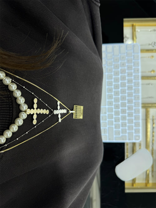 Collana CROCE & PERLE argento