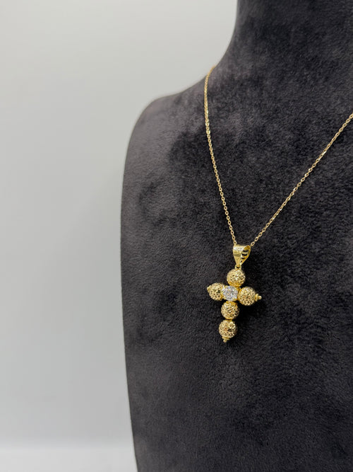 Collana croce MILLELUCI con pietra centrale big oro