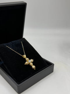 Collana croce MILLELUCI con pietra centrale big oro