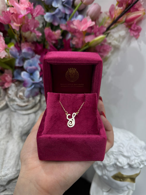 Collana iniziale corsivo argento