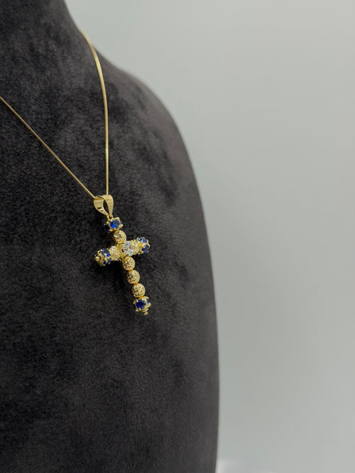 Collana croce MILLELUCI pietre colorate oro