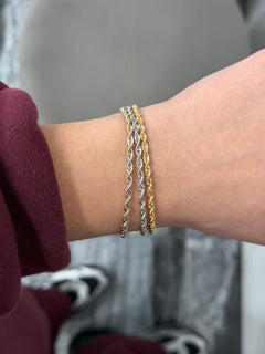 Bracciale torchon diamantato MID oro