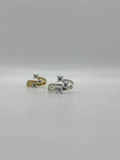 Anello trilogy RE C oro zirconato