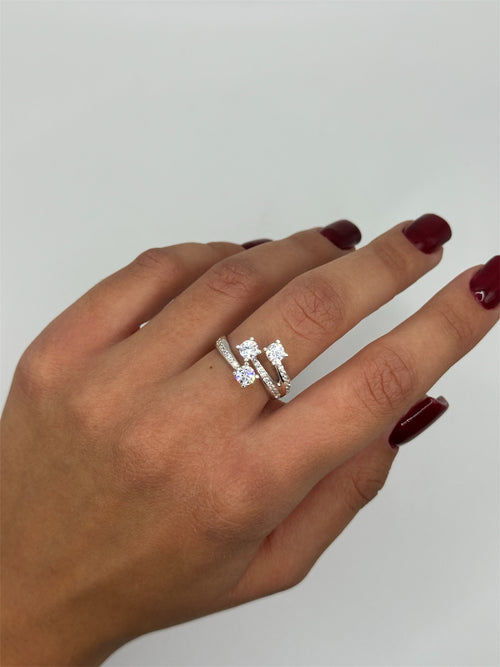 Anello trilogy RE C oro zirconato