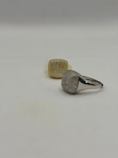Anello SQUARE PAVE’ argento