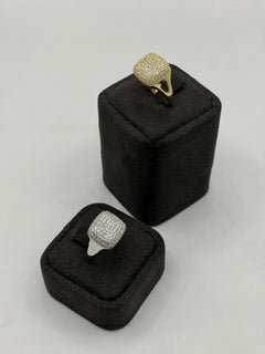 Anello SQUARE PAVE’ argento
