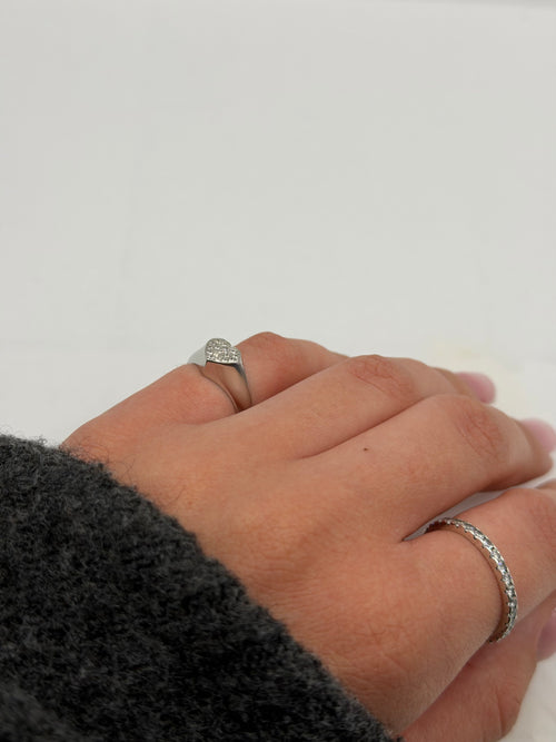 Anello chevalier cuore small argento