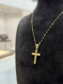 Collana croce semi lavorata oro