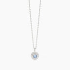 Collana punto luce ACQUAMARINA tondo argento