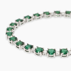 Bracciale tennis SMERALDO argento