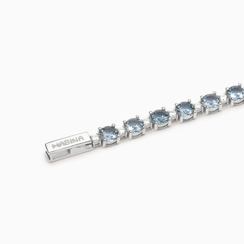 Bracciale tennis ACQUAMARINA argento