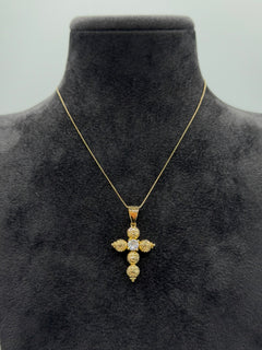 Collana croce MILLELUCI con pietra centrale small oro