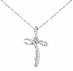 Collana croce farfalla oro e diamanti