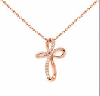 Collana croce fantasia oro e diamanti