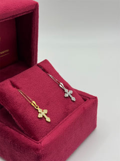 Collana con croce mini zirconata oro