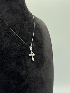 Collana con croce mini zirconata oro