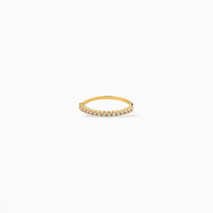 Anello mezza veretta oro e diamanti