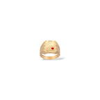 Anello scudo con rubino oro uomo