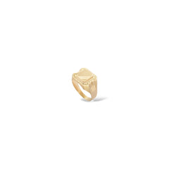 Anello a scudo quadrato oro uomo