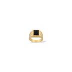 Anello a scudo quadrato oro uomo
