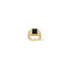 Anello a scudo quadrato oro uomo