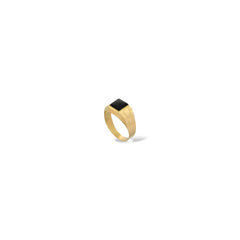 Anello a scudo quadrato oro uomo