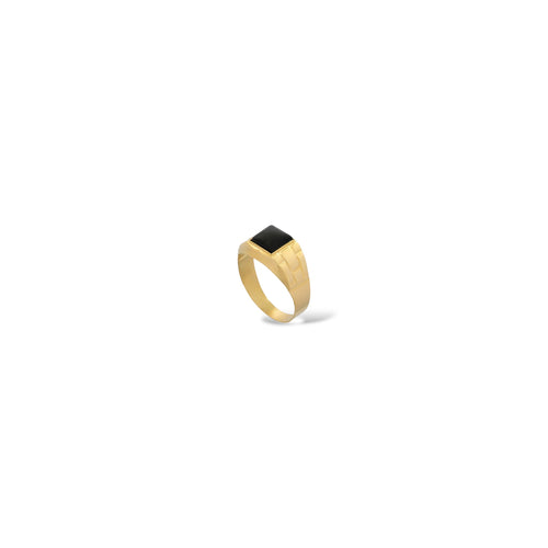 Anello a scudo quadrato oro uomo