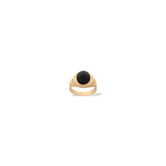 Anello a scudo tondo oro uomo