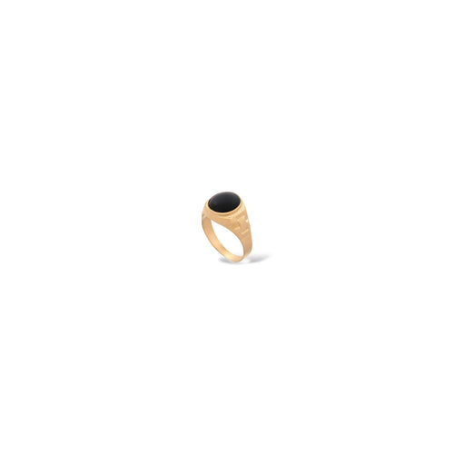 Anello a scudo tondo oro uomo