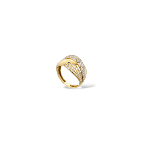 Anello fasce intrecciate oro
