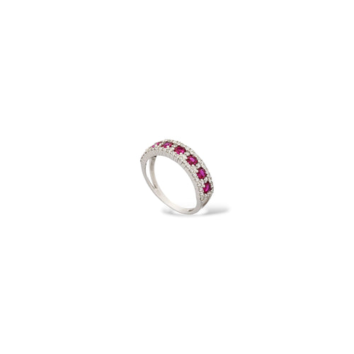Anello 7 pietre colorate oro