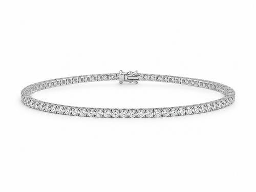 Bracciale tennis oro 9 ct e diamanti bianchi