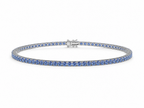 Bracciale tennis oro 9 ct e zaffiri blu
