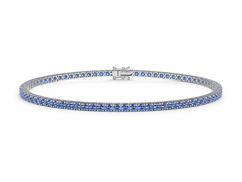 Bracciale tennis oro 9 ct e zaffiri blu