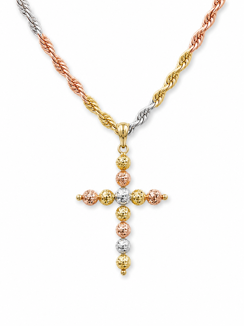 Collana croce milleluci trecolori
