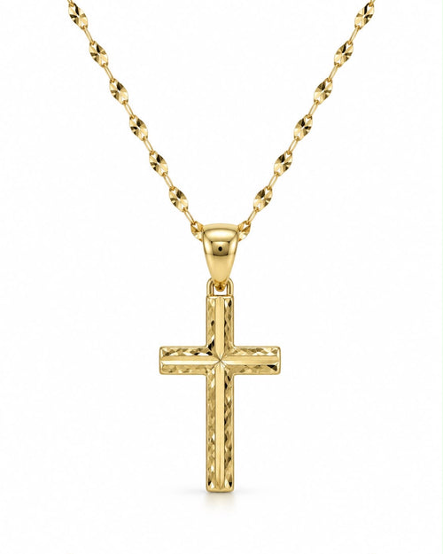 Collana croce semi lavorata oro