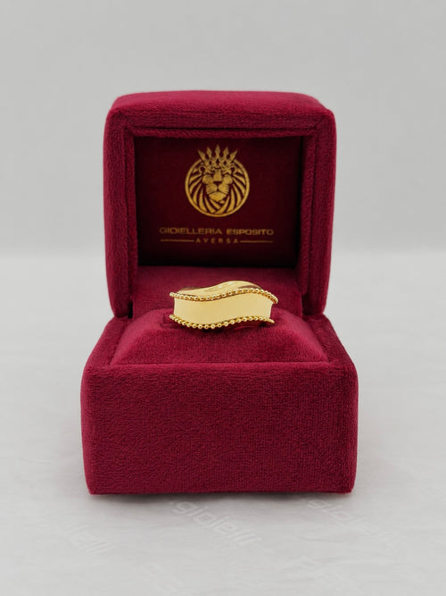 Anello onda lavorata oro
