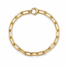 Bracciale catena lavorata-liscia oro