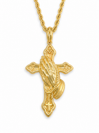 Collana croce mani oro