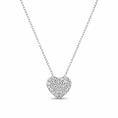 Collana cuoricino pave’ oro