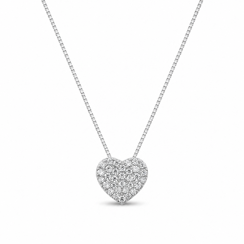 Collana cuoricino pave’ oro