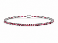 Bracciale tennis oro 9 ct e rubini rossi