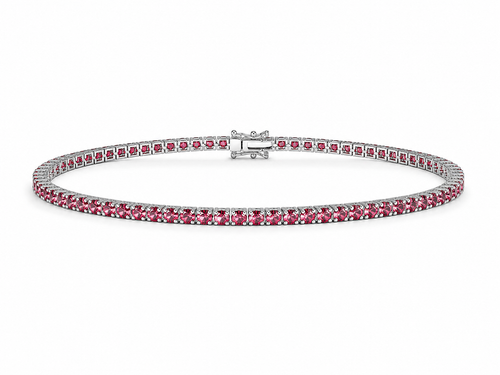 Bracciale tennis oro 9 ct e rubini rossi