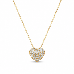 Collana cuoricino pave’ oro