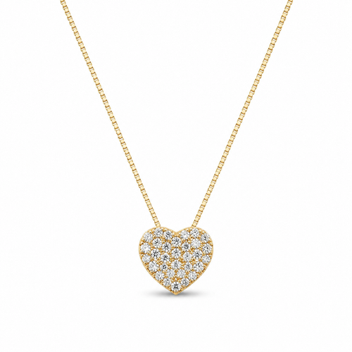 Collana cuoricino pave’ oro