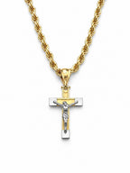 Collana croce Cristo bicolore