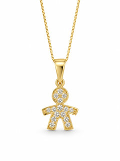 Collana bebe’ maschietto oro zirconato