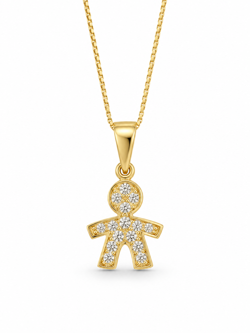 Collana bebe’ maschietto oro zirconato