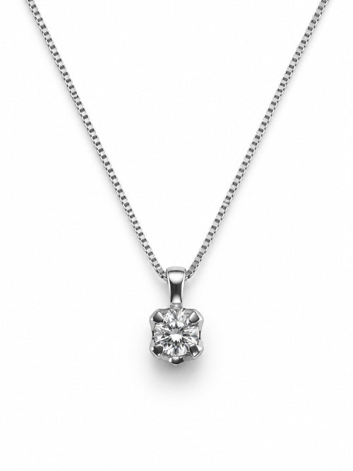 Collana punto luce oro 9 ct e diamante