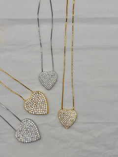 Collana BIG HEART zirconato argento